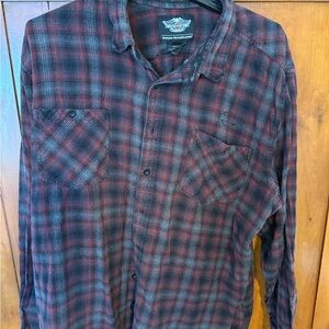 Harley-Davidson Red and Black Plaid Shirt